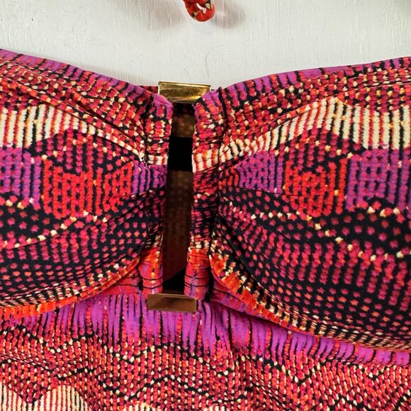 La Blanca Multicolor Metallic Zigzag Bandeau Tankini Top – Size 10 - Picture 5 of 9